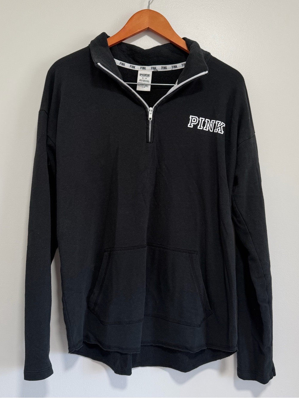 PINK Victoria's Secret Black Quarter-Zip Pullover